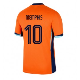 Pánské fotbalový oblečení Nizozemí Memphis Depay #10 Domácí košile ME 2024 Krátkým Rukávem